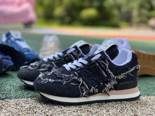 Authentic New Balance 574  x MU MU Women Shoes Jeans Black