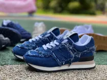 Authentic New Balance 574  x MU MU Women Shoes Jeans Blue