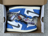 Authentic Air Jordan 1 Low Blue/White/Black