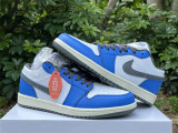 Authentic Air Jordan 1 Low Blue/White/Black