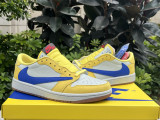 Authentic Travis Scott x Air Jordan 1 Low OG “Elkins”/ Canary