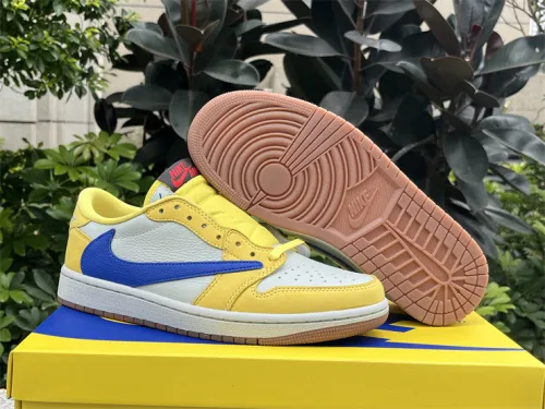 Authentic Travis Scott x Air Jordan 1 Low OG “Elkins”/ Canary