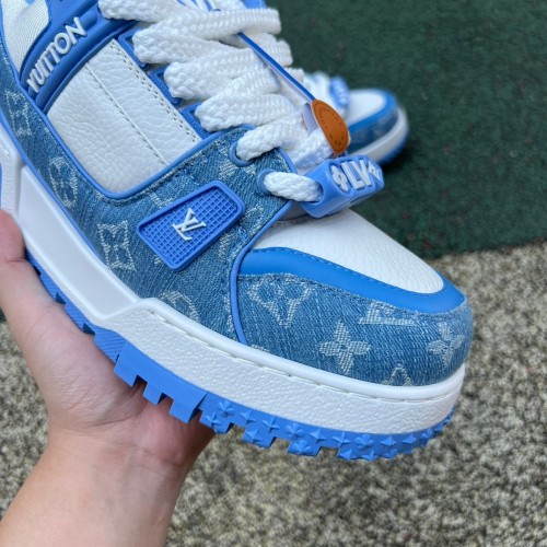 Authentic LV Trainer Maxi Jeans Blue