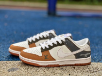 Authentic Nike Dunk x LV White/Brown/Grey