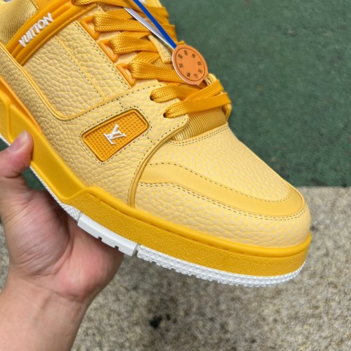 Authentic LV Trainer Sneaker Yellow Orange