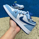 Authentic Air Jordan 1 Low Blue/White