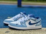 Authentic Air Jordan 1 Low Blue/White