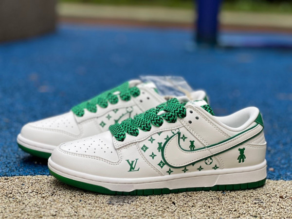Authentic Nike Dunk Low Retro x LV White/Green