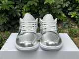 Authentic Air Jordan 1 Low Metallic Silver/Photon Dust