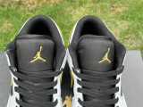 Authentic Air Jordan 1 Low White/Metallic Gold-Black