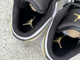 Authentic Air Jordan 1 Low White/Metallic Gold-Black