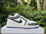 Authentic Air Jordan 1 Low SE White/Purple