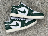 Authentic Air Jordan 1 Low SE “Oxidized Green”/ White Sail