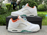 Authentic Air Jordan 5 Low CNY White/Orange/Green