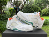 Authentic Air Jordan 5 Low CNY White/Orange/Green