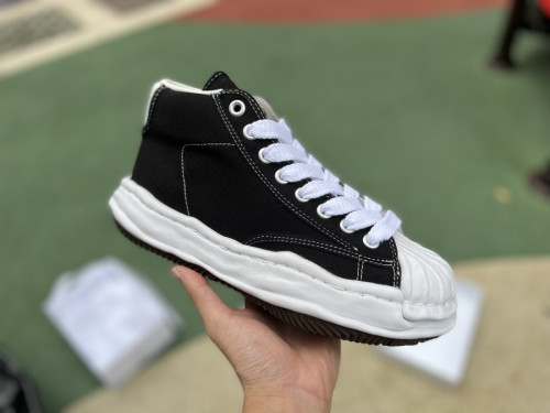 Authentic Maison Mihara Yasuhiro OG Sole Sneakers High Black/White