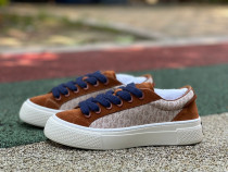 Authentic Dior B33 Tennis Shoes Brown/White/Blue