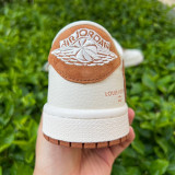 Authentic LV X Travis Scott x Air Jordan 1 Low White/Brown
