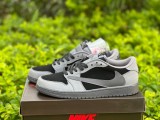 Authentic Travis Scott x Air Jordan 1 Low Golf TS Grey/Black