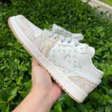 Authentic LV x Air Jordan 1 Low White/Brown