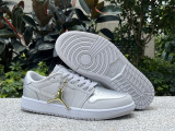 Authentic Air Jordan 1 Low OG “Metallic Silver”