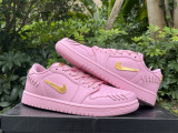 Authentic Air Jordan 1 Low“ Method of Make” Pink/Gold