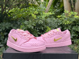 Authentic Air Jordan 1 Low“ Method of Make” Pink/Gold