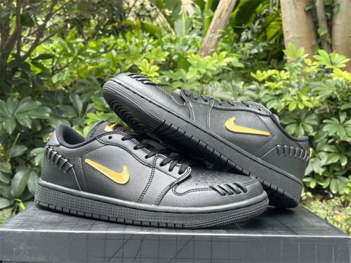 Authentic Air Jordan 1 Low “ Method of Make” Black/Gold