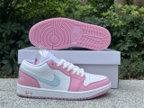 Authentic Air Jordan 1 LOW “White/Pink Foam/Glacier Blue”