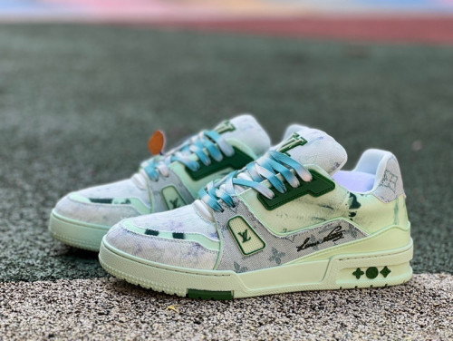 Authentic LV Trainer Sneaker Green