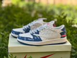 Authentic Supreme x Travis Scott x Air Jordan 1 Low White/Red/Blue