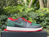 Authentic Air Jordan 1 Low Black/Gorge Green