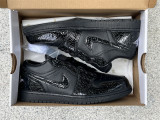 Authentic Air Jordan 1 LOW “Black Croc”