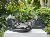 Authentic Air Jordan 1 LOW “Black Croc”