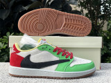 Authentic Travis Scott x Air Jordan 1 Low OG Green/Red