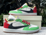 Authentic Travis Scott x Air Jordan 1 Low OG Green/Red