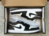 Authentic Air Jordan 1 LOW White/Black/Brown