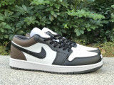 Authentic Air Jordan 1 LOW White/Black/Brown