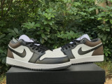 Authentic Air Jordan 1 LOW White/Black/Brown