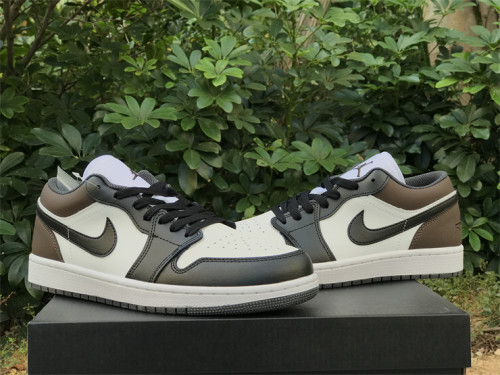 Authentic Air Jordan 1 LOW White/Black/Brown