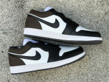 Authentic Air Jordan 1 LOW White/Black/Brown