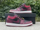Authentic Air Jordan 1 LOW Black/Burgundy