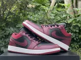 Authentic Air Jordan 1 LOW Black/Burgundy