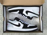 Authentic Air Jordan 1 LOW Black/White/Grey