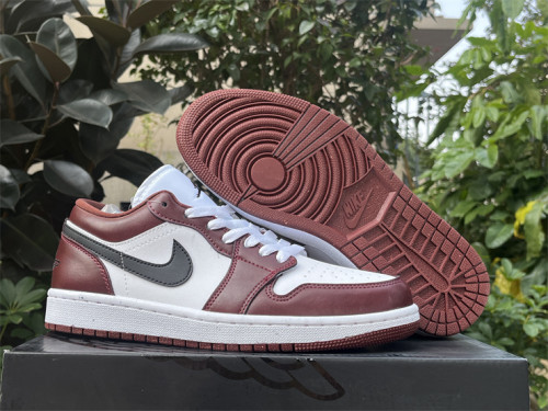 Authentic Air Jordan 1 LOW White/Black/Red