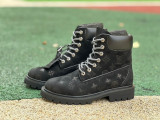 Authentic Timberland x LOUIS VUIT*TON Boots Black Flower