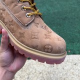 Authentic Timberland x LOUIS VUIT*TON Boots Brown Flower