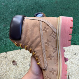 Authentic Timberland x LOUIS VUIT*TON Boots Brown Flower