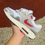 Authentic Nike Air Max 1 PRM White/Chile Red