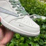 Authentic Travis Scott x Nike Air Jordan 1 x BURBRRRY White/Green